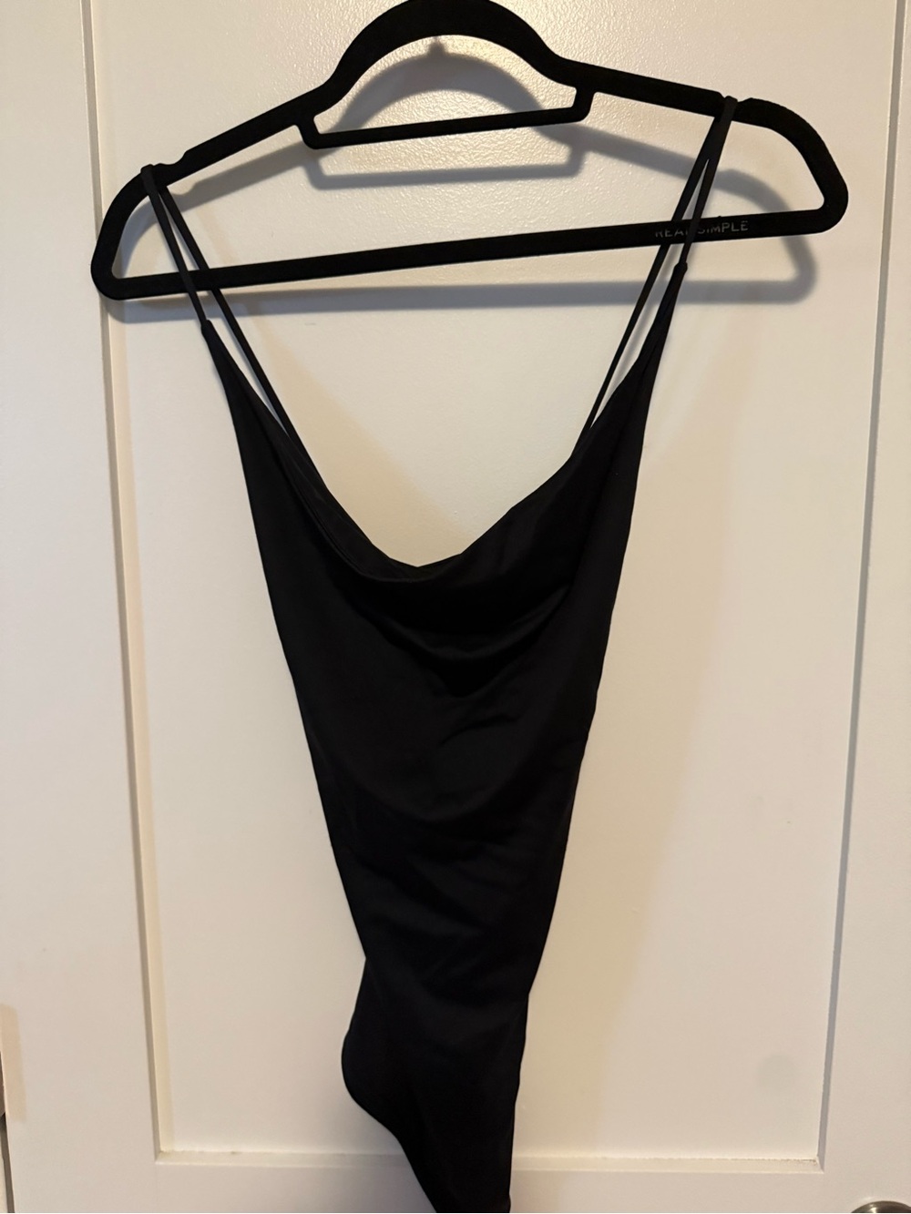 Abercrombie & Fitch Black Backless Cowl Slip bodysuit